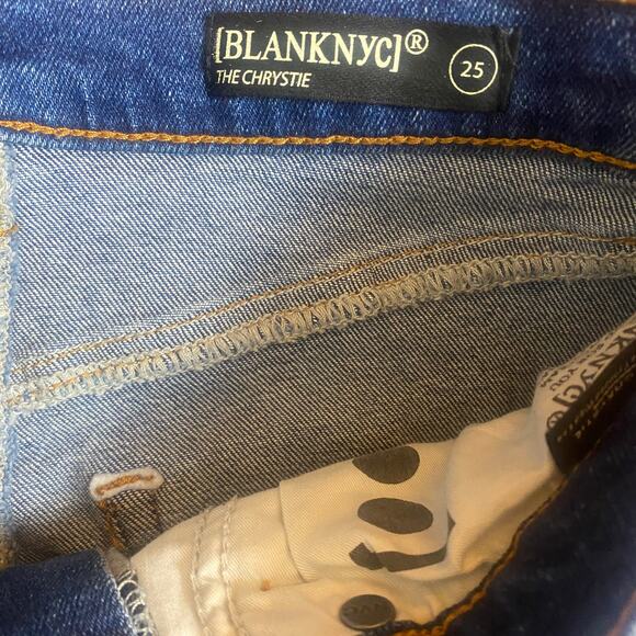 BLANKNYC Chrystie High Rise Button Fly Cropped Wide Leg Jeans Size 25 - Picture 4 of 6
